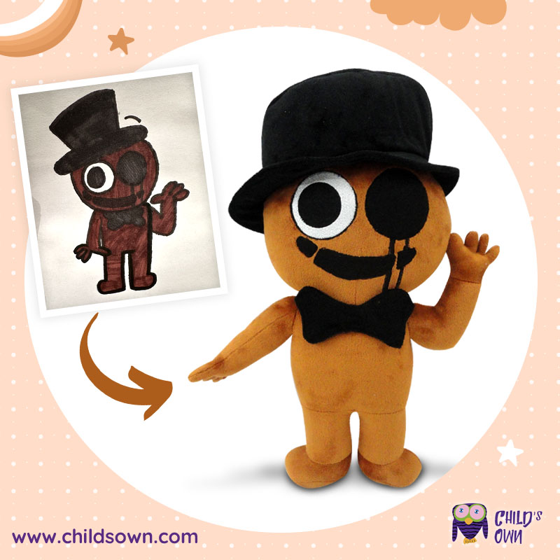 Custom plushie of Maroon with top hat and bow tie from childsown.com